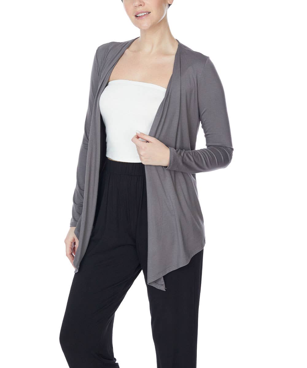 Bamboo Front Tie Open Cardigan