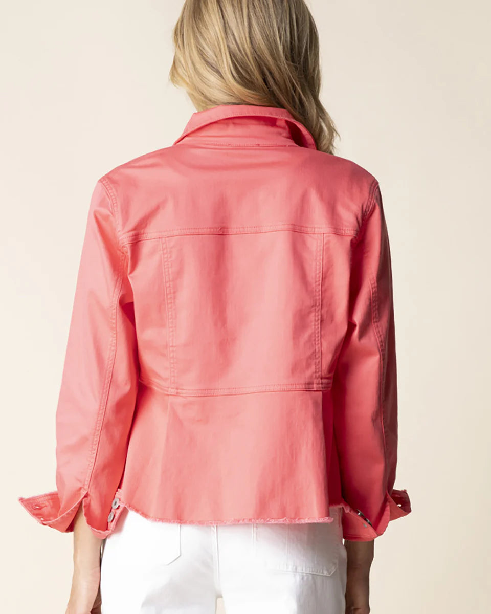 Stretch Denim Peplum Jacket