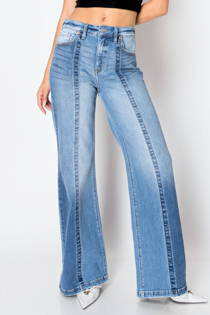 Tummy Control High Rise Relaxed Flared Jeans