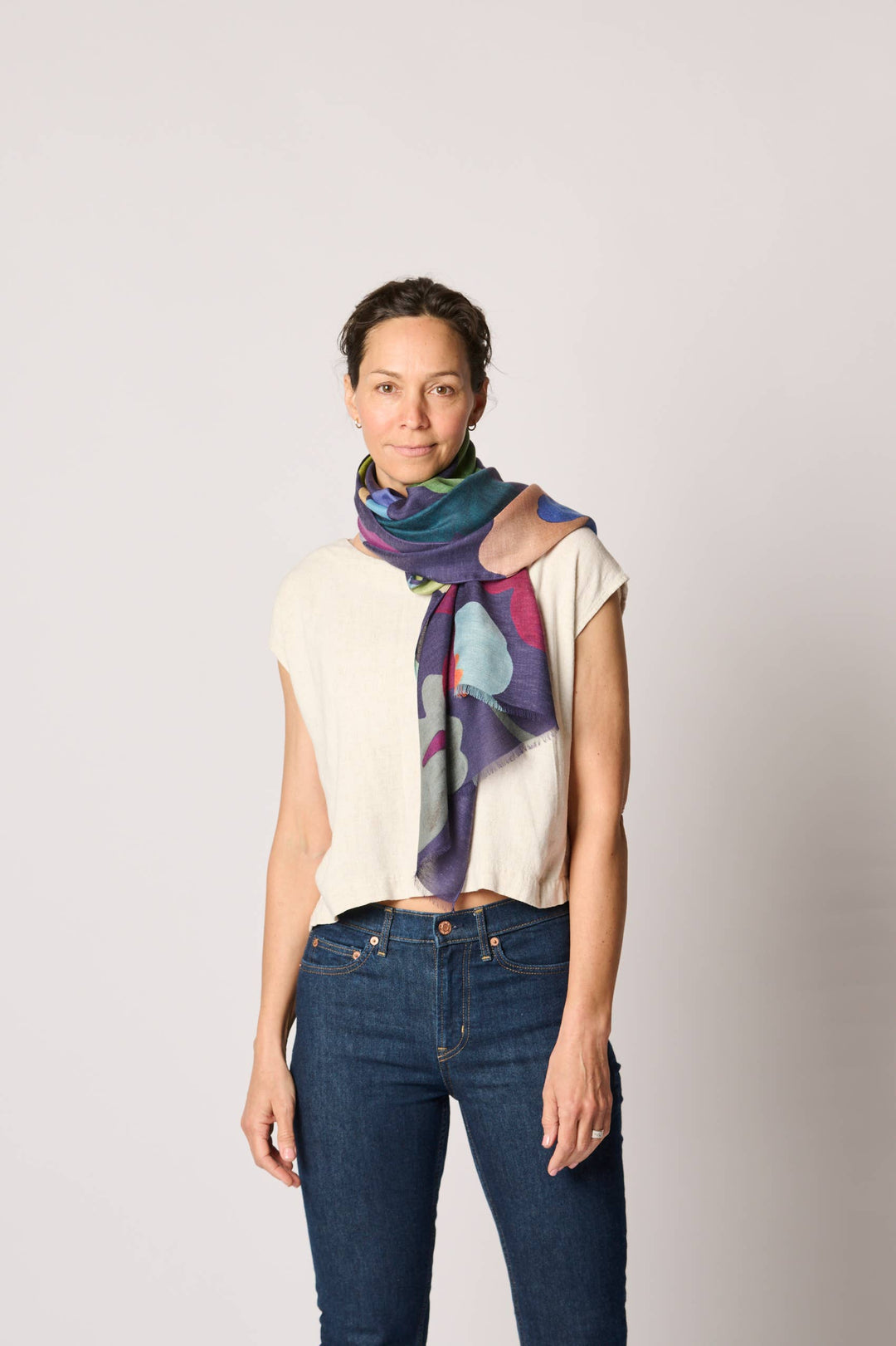 Cashmere Blend 'Flora' Art Scarf