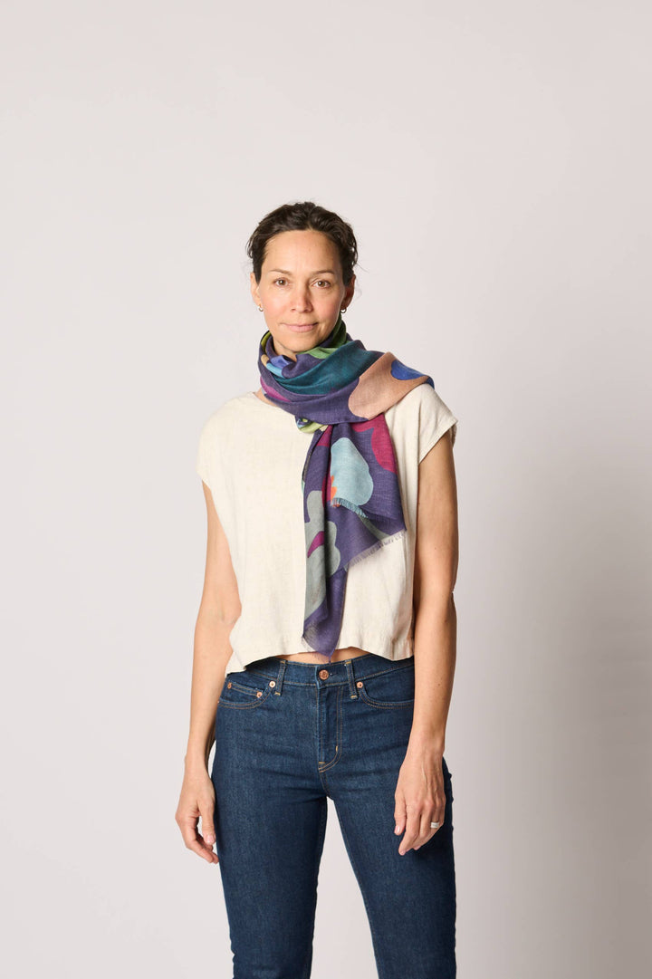 Cashmere Blend 'Flora' Art Scarf
