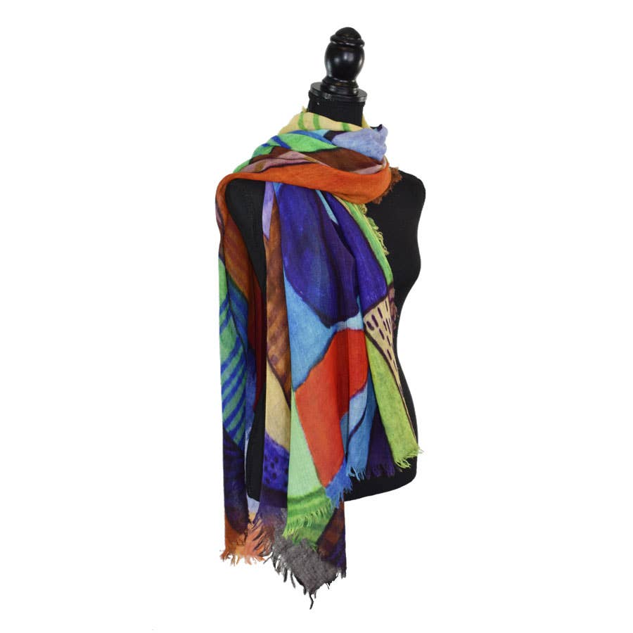 Martin Colorful Mixed Geo Wool Scarf