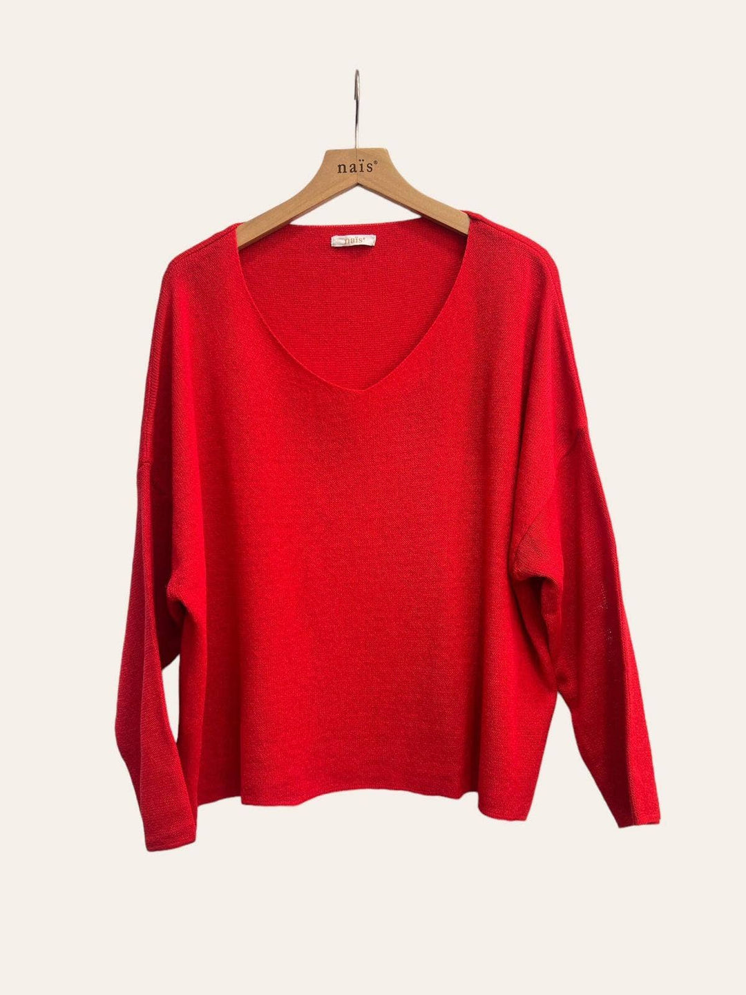 Short V-Neck Cotton Sweater