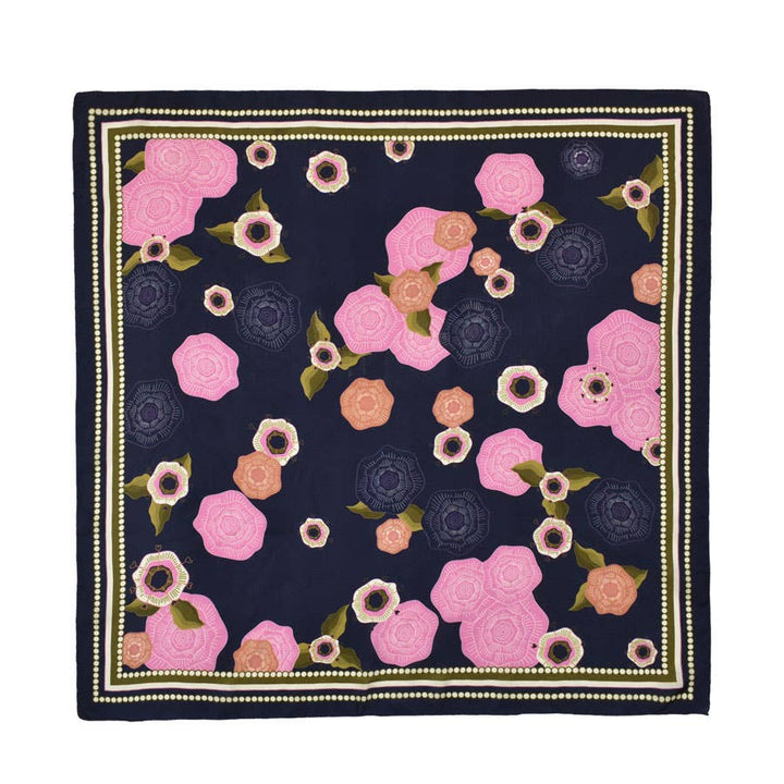 Panache Abstract Floral Silk Square Scarf