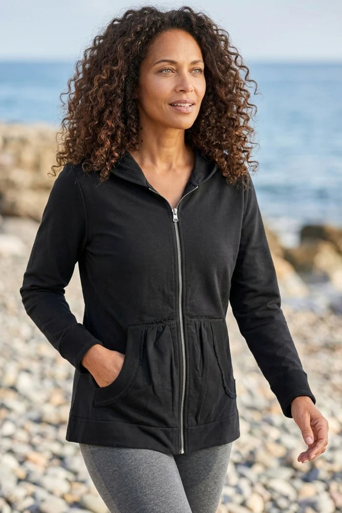 Ocean Front Ruched Pocket Hoodie