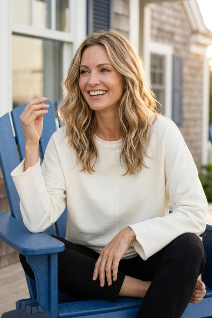 Ocean Front Terry Relaxed Roll Top