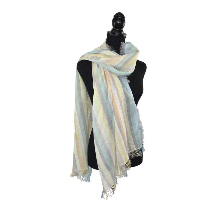 Imani Narrow Striped Linen Scarf