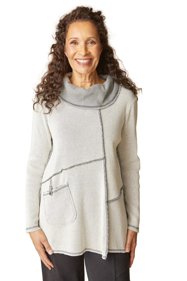 Opposites Attract Contrast Cowl Tunic