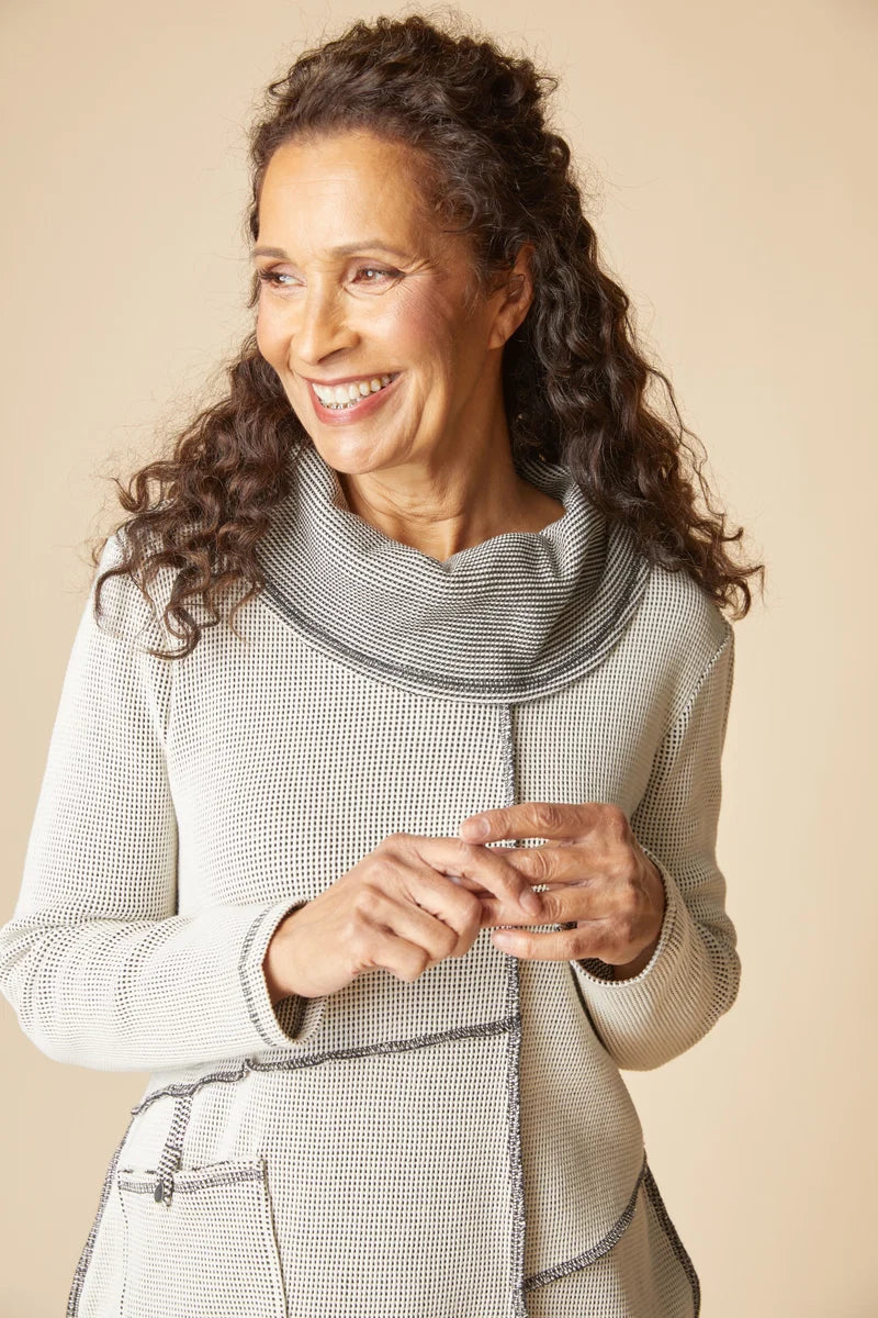 Opposites Attract Contrast Cowl Tunic