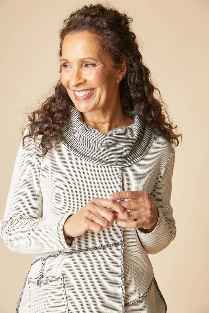 Opposites Attract Contrast Cowl Tunic