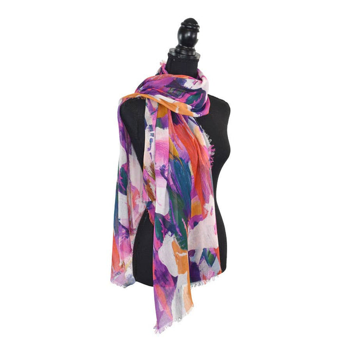 Nash Painterly Abstract Cotton Scarf