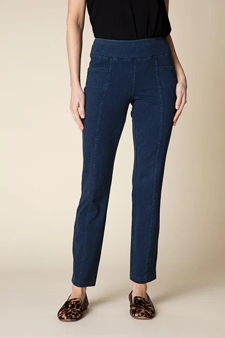 Stonewash Cotton Knits Seamed Pocket Pant