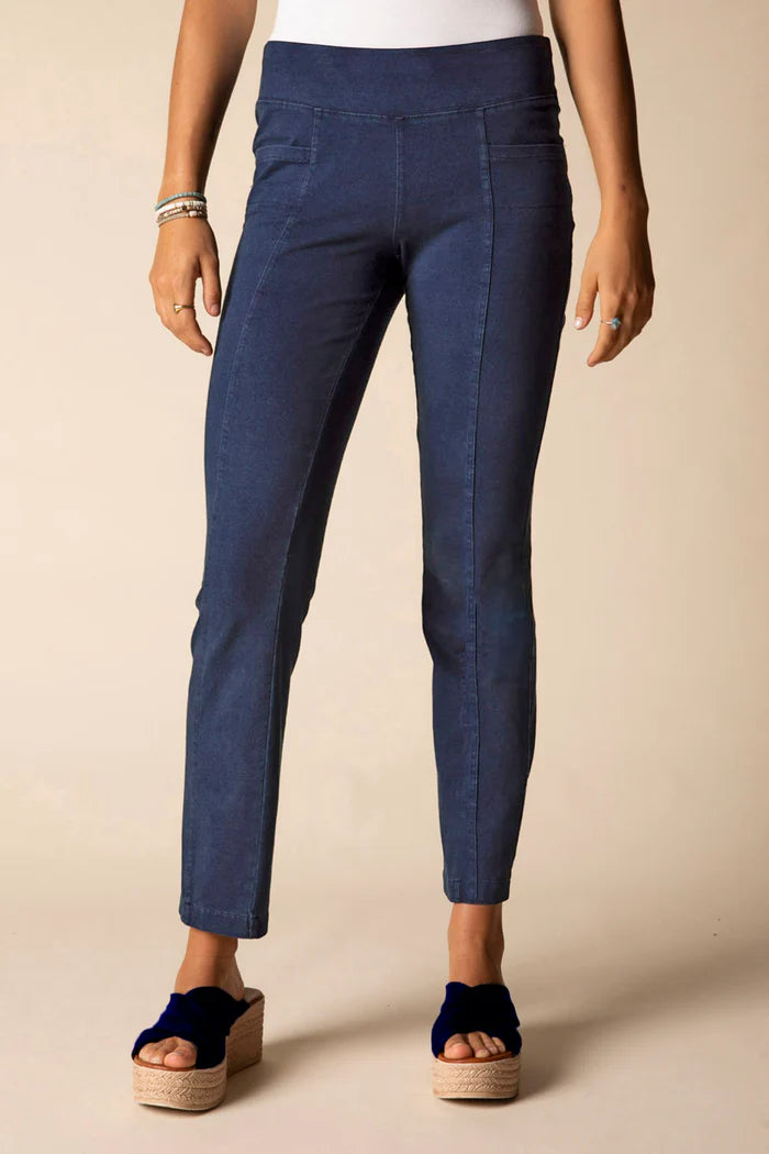 Stonewash Cotton Seamed Pocket Pant