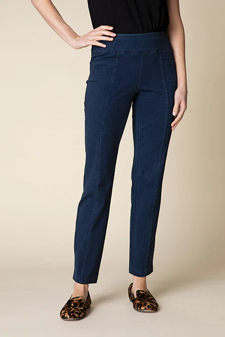 Stonewash Cotton Knits Seamed Pocket Pant