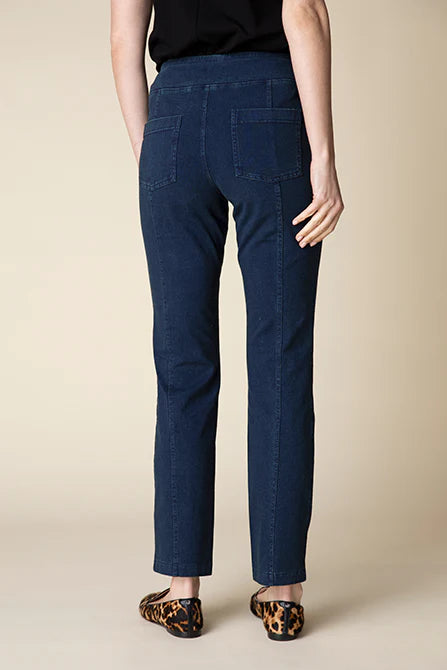 Stonewash Cotton Knits Seamed Pocket Pant