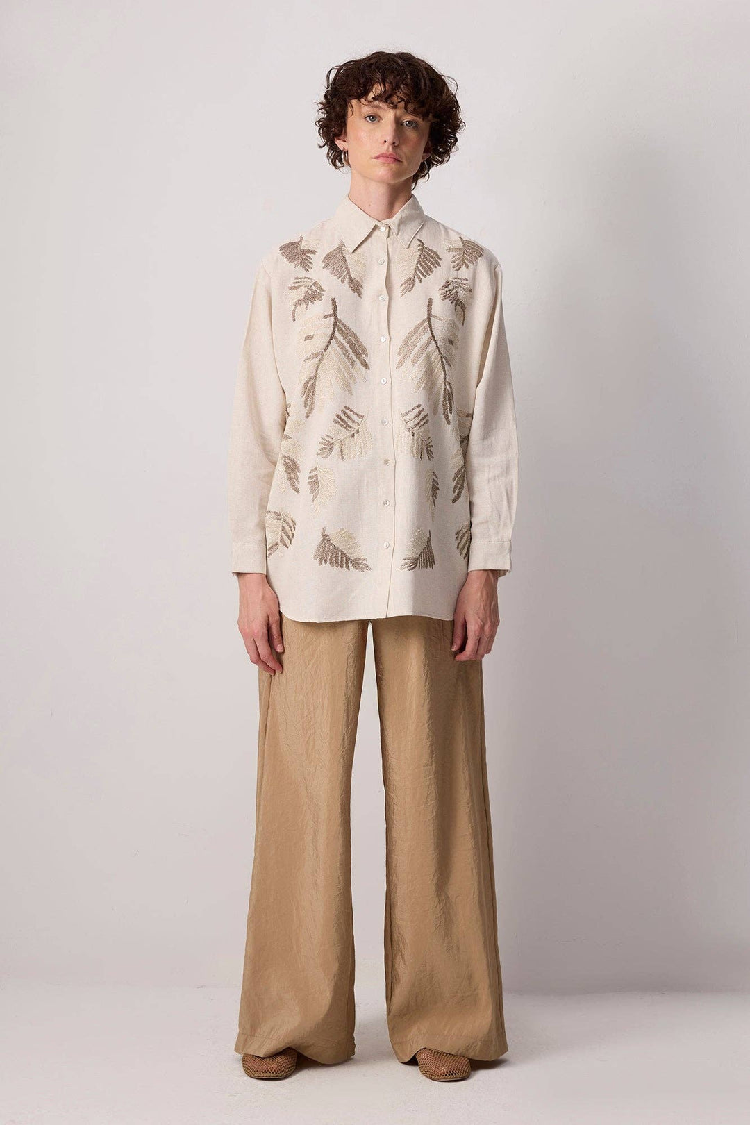 Botanica Embroidered Linen Blend Shirt