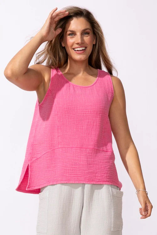 Sunkiss Cotton Gauze Seamed Tank