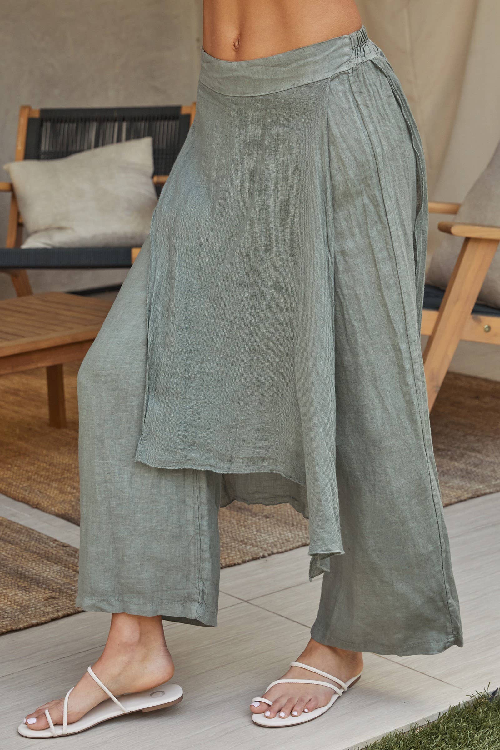 Draped Skirt Overlay with Pants