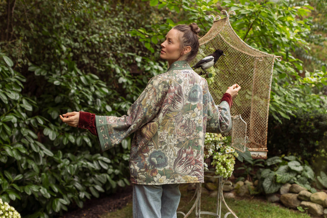 Love Grows Wild Fleece Cottage Cardigan Kimono Jacket