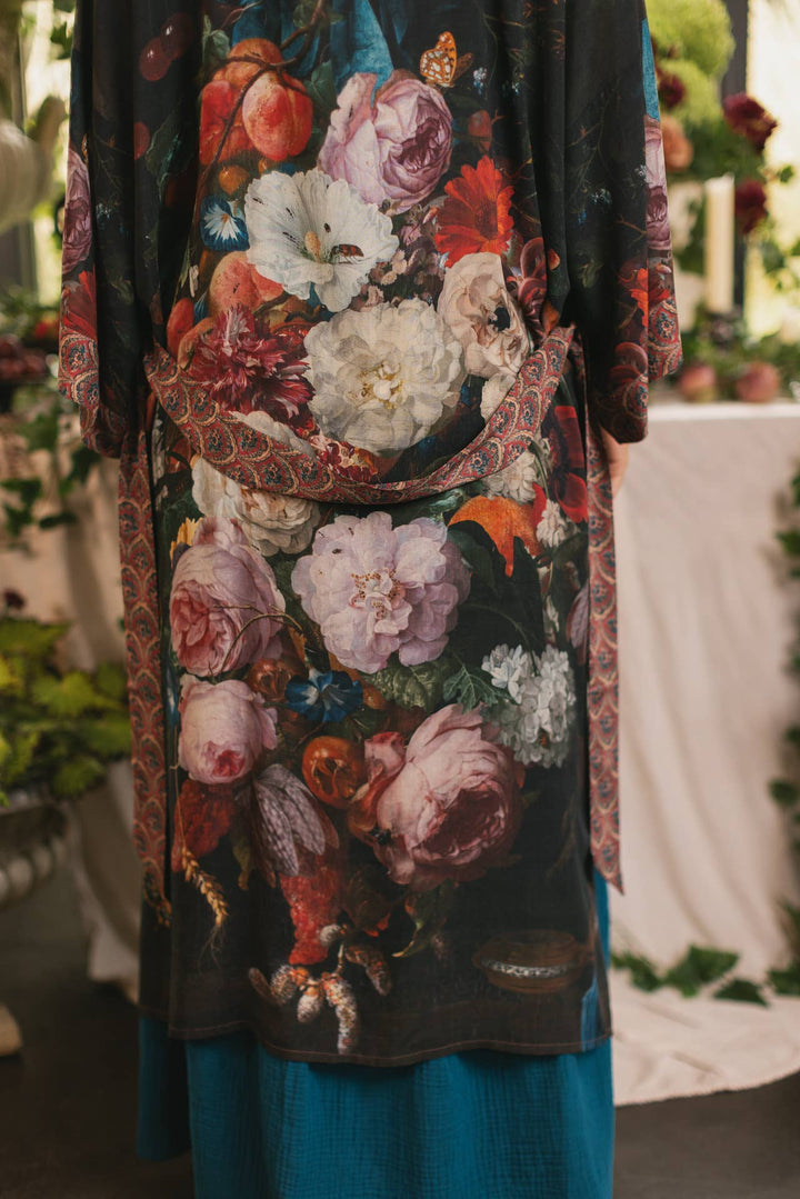 Flight of Fancy Opera Duster Kimono Robe Hummingbird Print