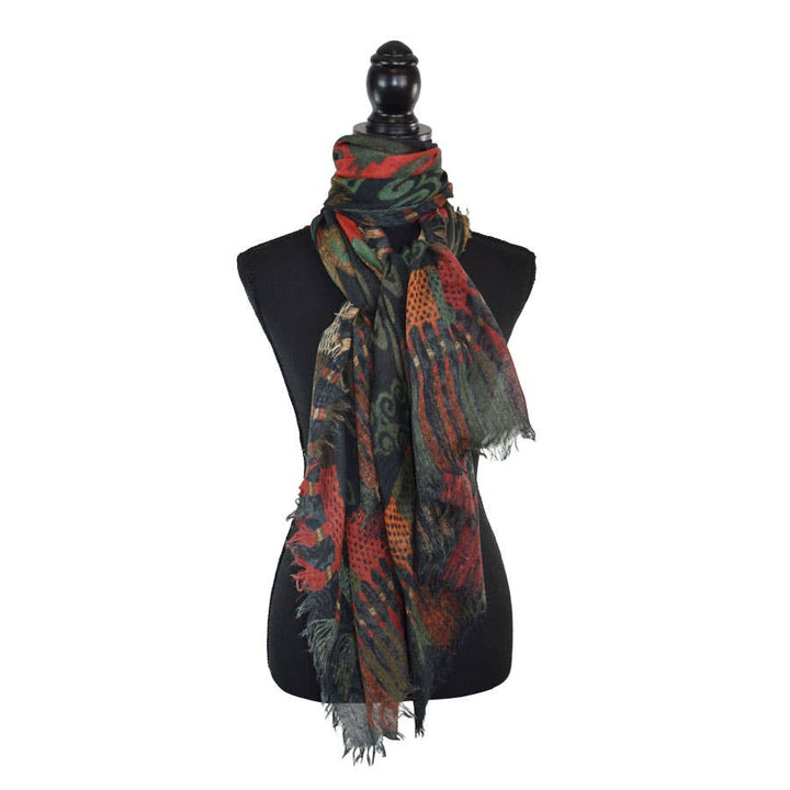 Christos Geo Medallion Wool Scarf
