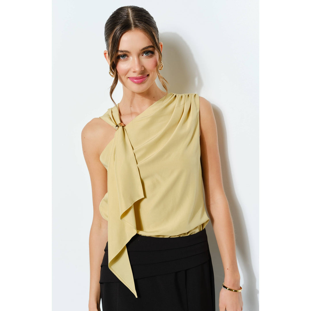 Asymmetric Drape Ring Detail Top
