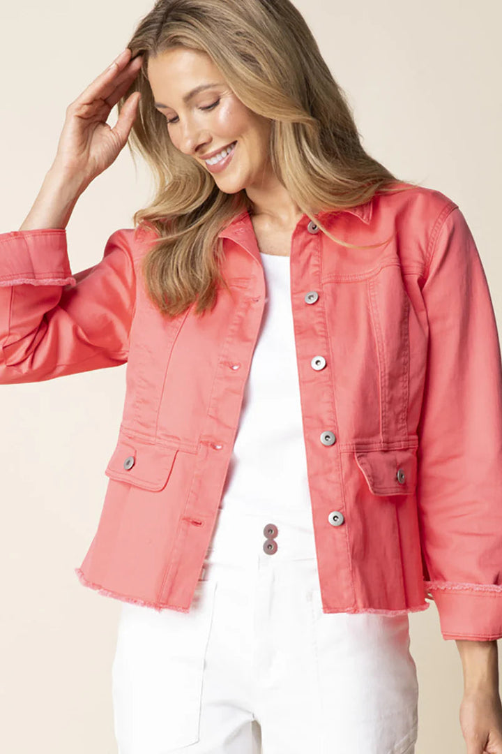 Stretch Denim Peplum Jacket