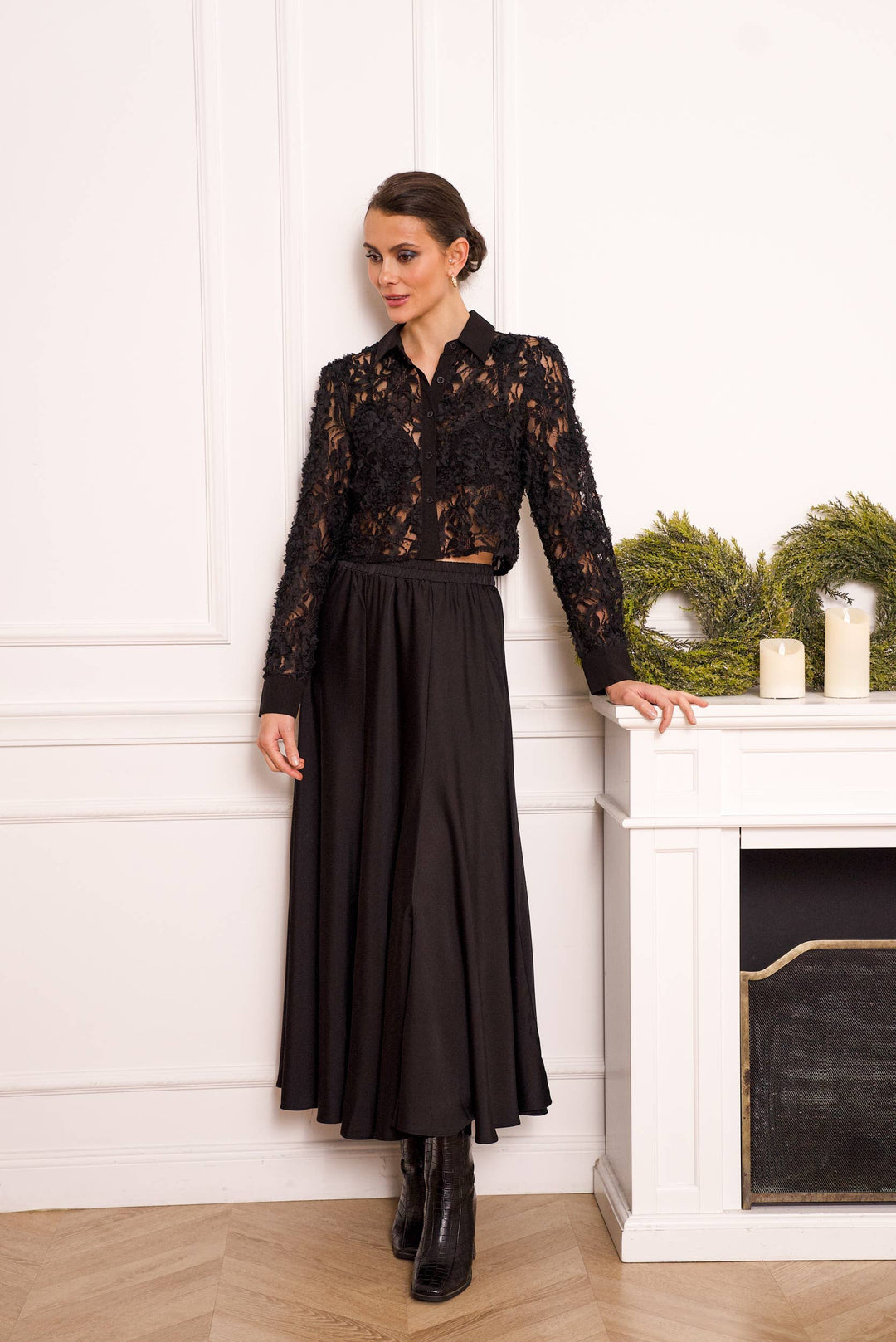 Valentine Skirt in Solid Satin