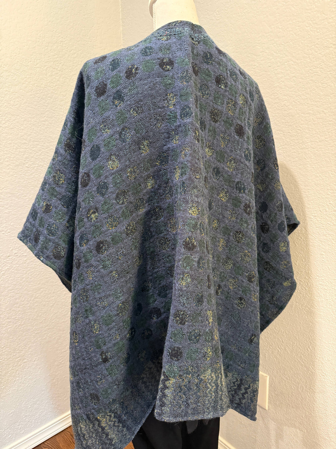 Poncho Cape~Teal Dots