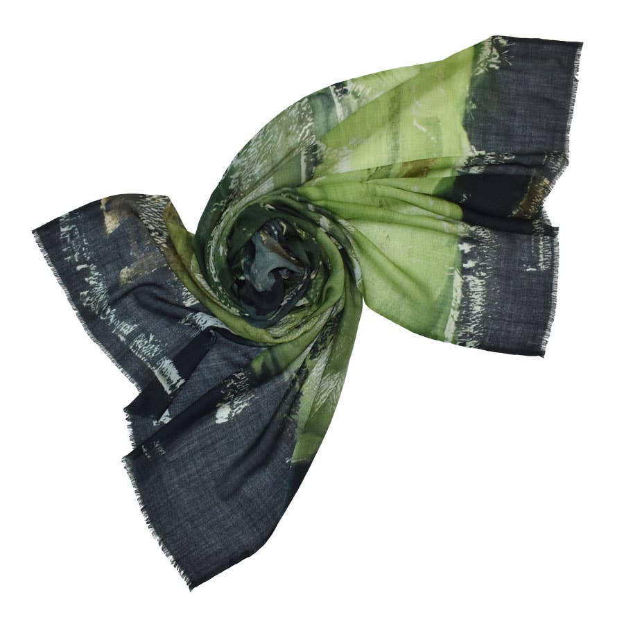 Brynlee Brushstroke Fine Wool Scarf