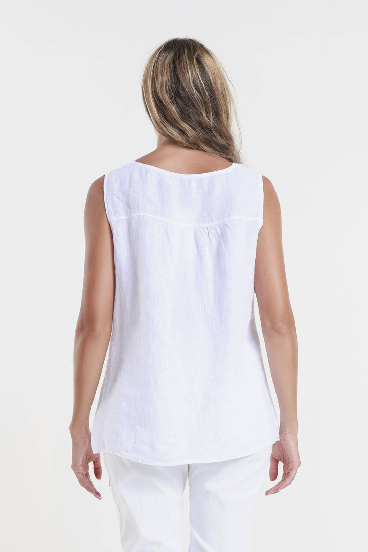 Cora Ring Detail Linen Tank
