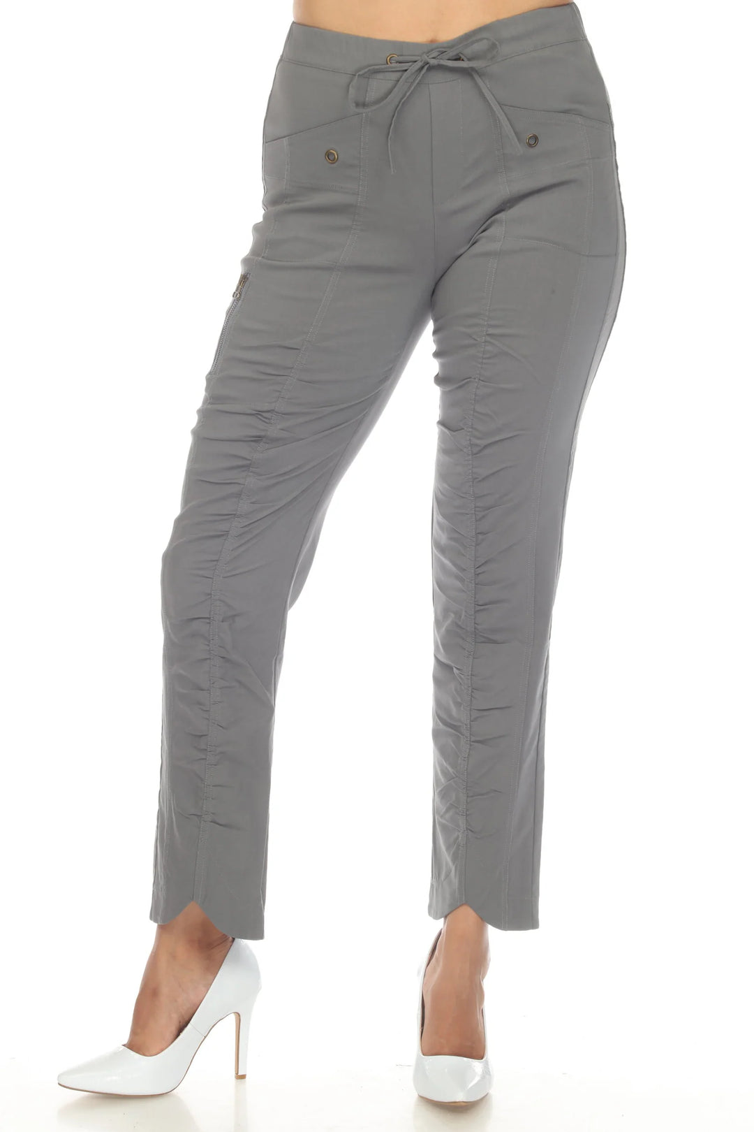 Touch of Gray Ruched Front Pant