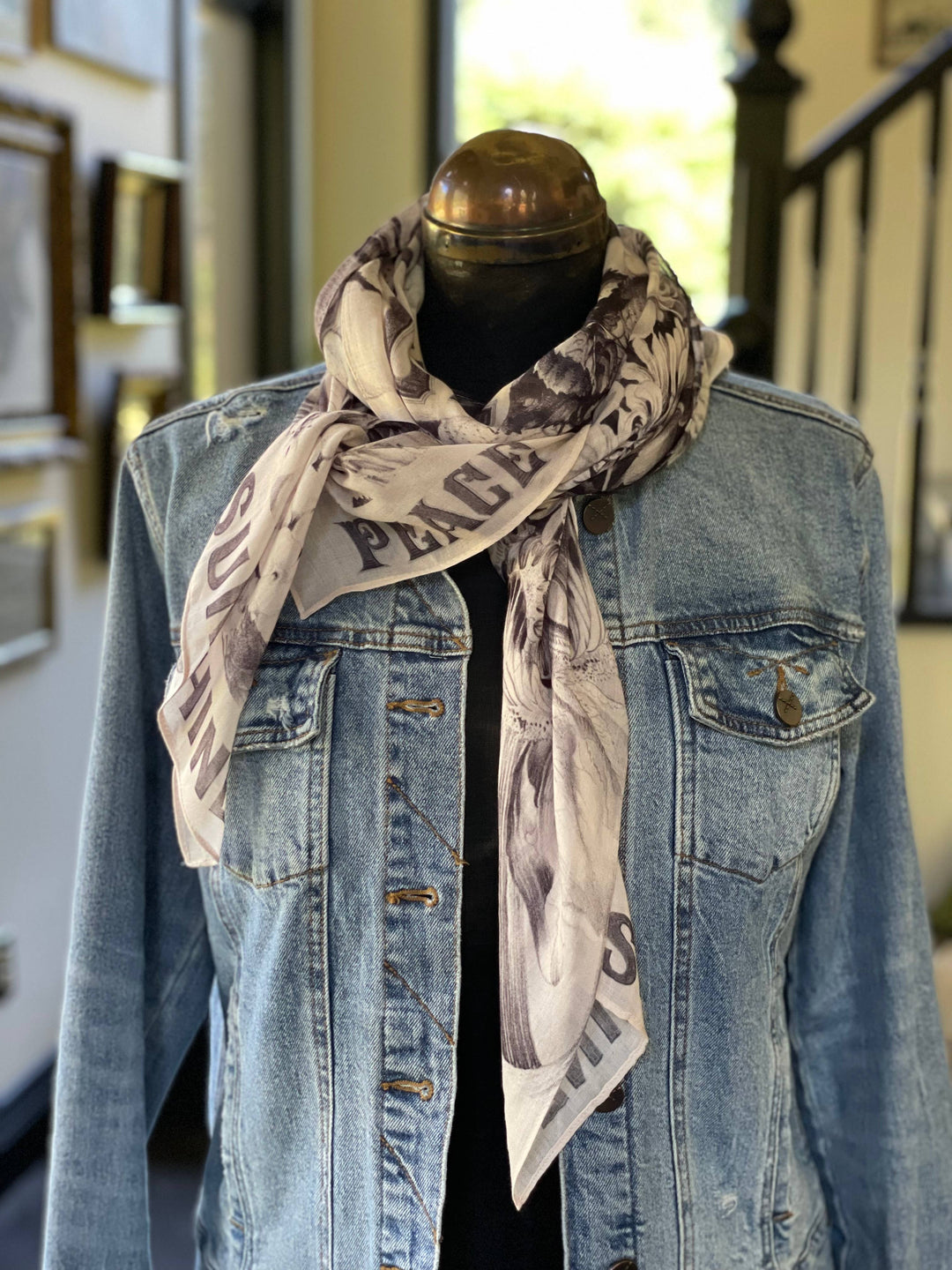 Peace Wine & Sunshine Printed Scarf