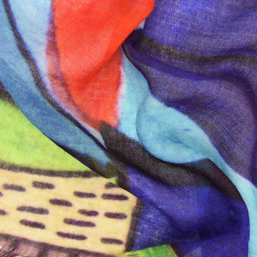 Martin Colorful Mixed Geo Wool Scarf