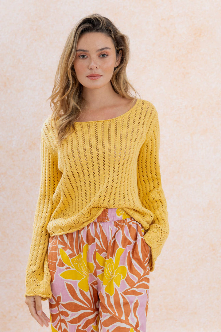 Structured Knit Sweater - Goldenrod