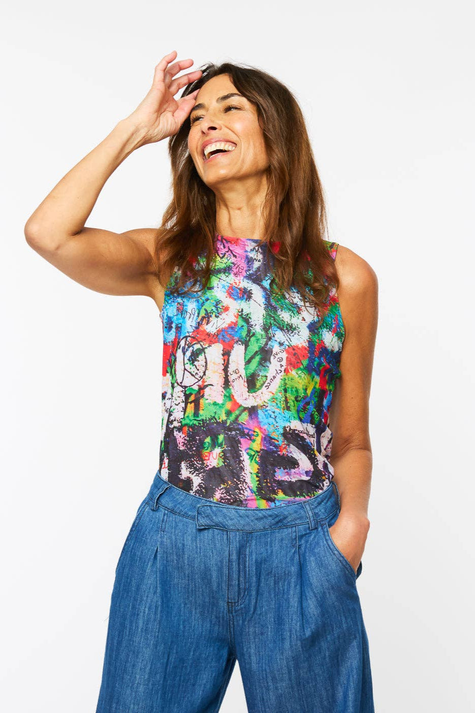 Peace & Love - Florence Solid Double Sheer Tank Top