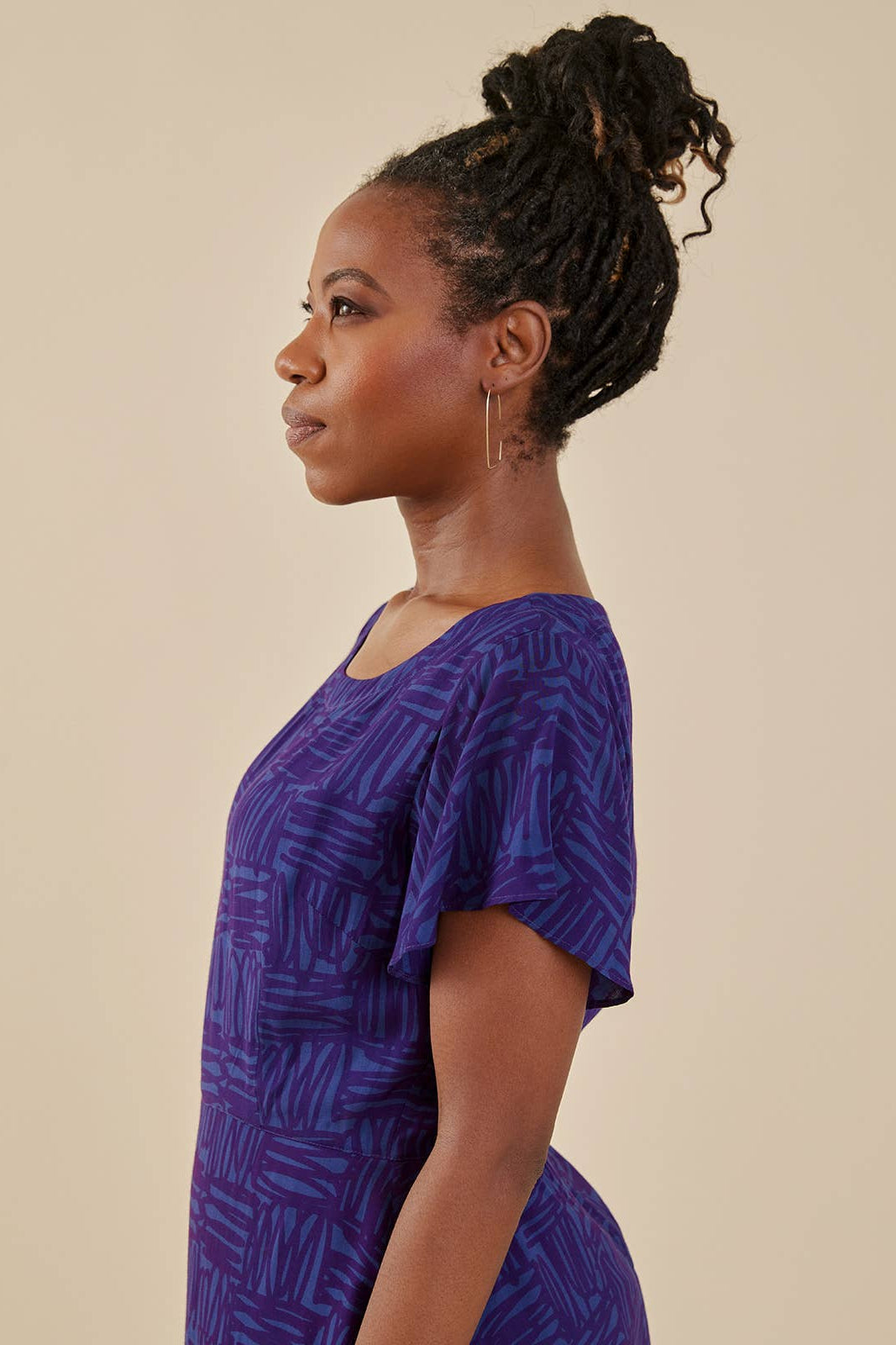 Finley Flutter Sleeve Dress Twilight Scribble Modal