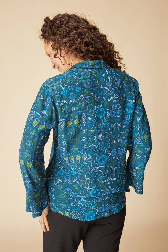 Rayon Crepe Garden Flounce Shirt
