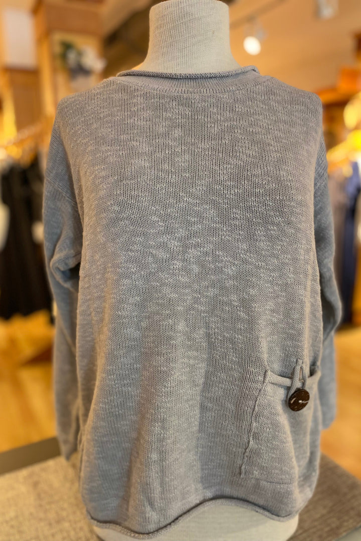 The Ultimate Cotton Sweater - Crop Pocket Roll Neck