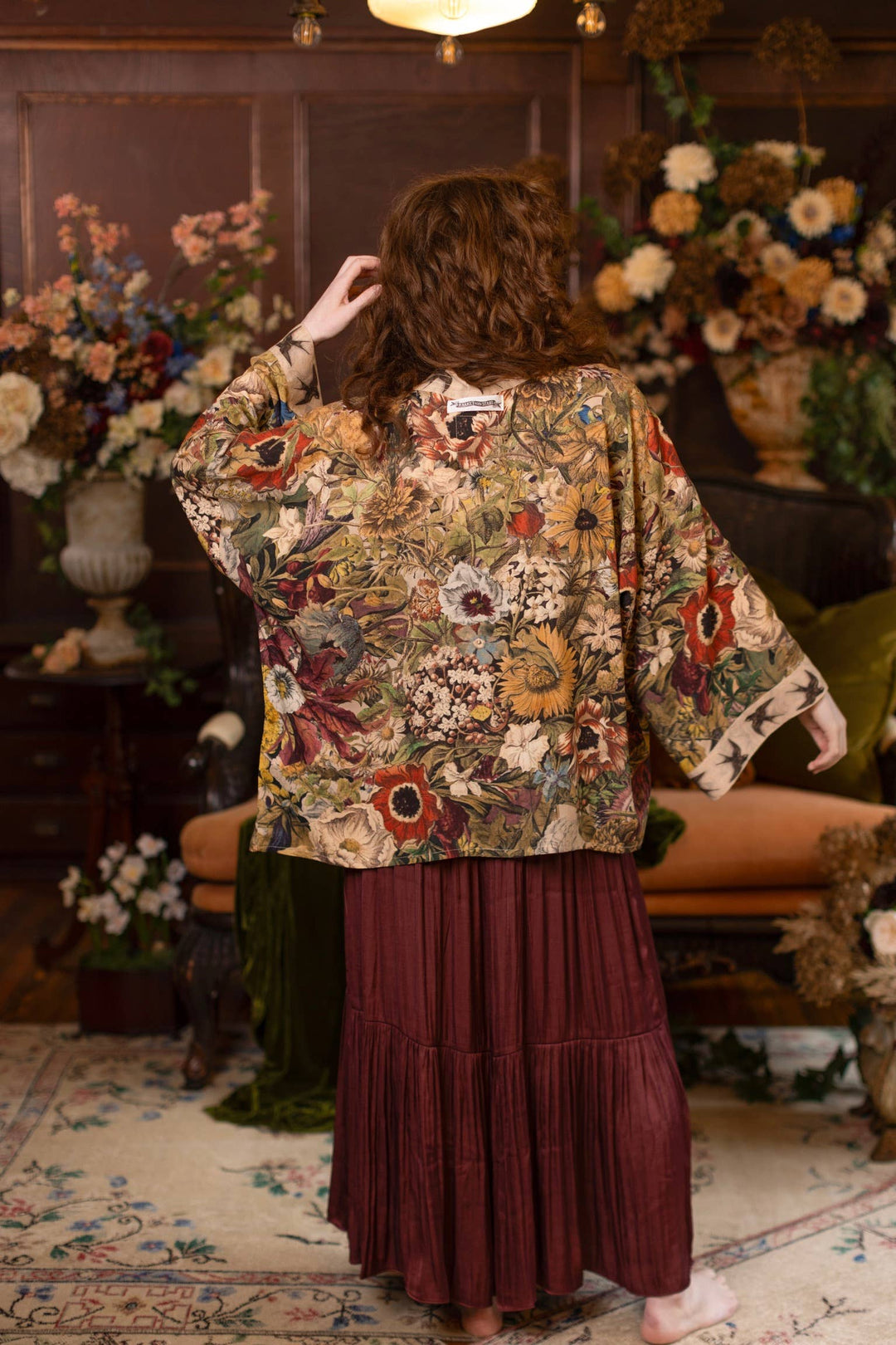 Golden Hour Pixie Duster Crop Kimono w/ Floral Print
