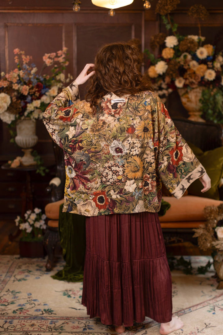 Golden Hour Pixie Duster Crop Kimono w/ Floral Print
