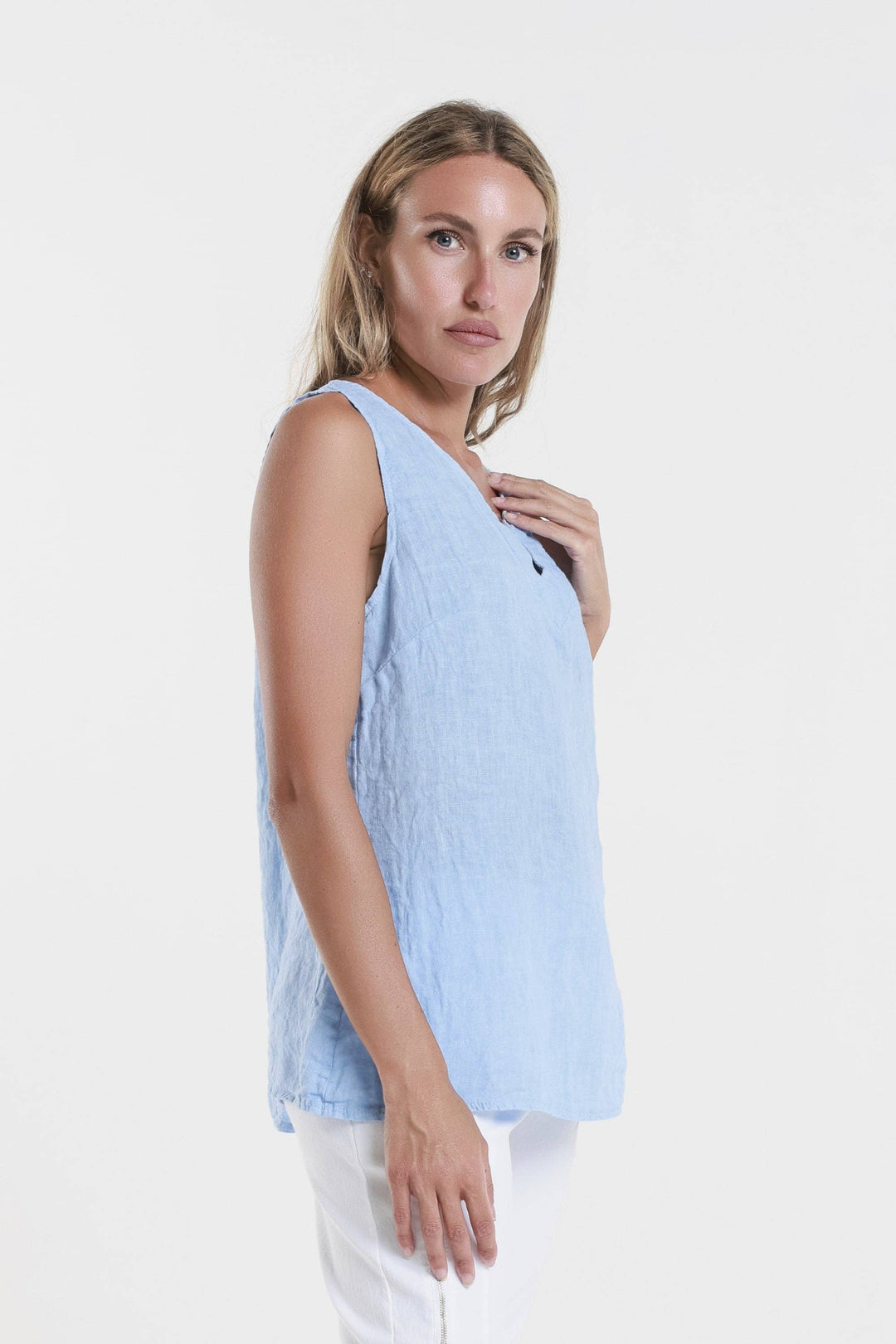 Cora Ring Detail Linen Tank