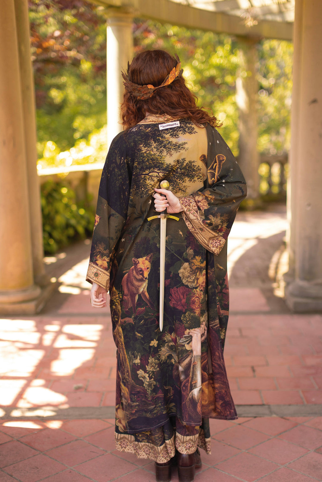 The Messenger Opera Duster Robe w/ Joan of Arc & Florals