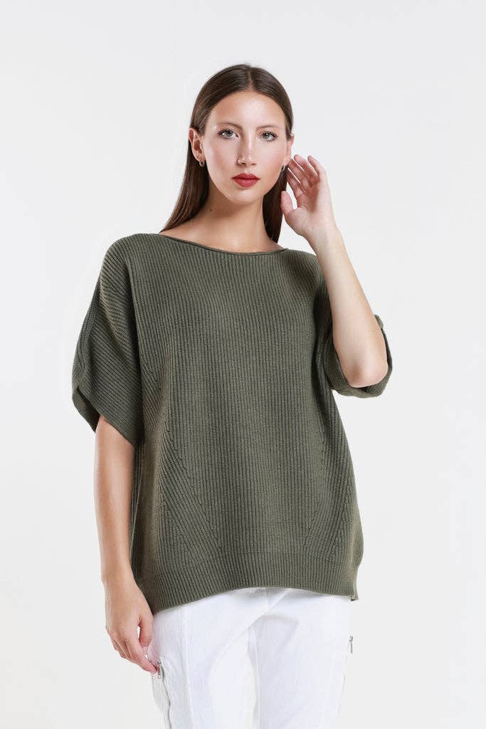 Colleen Seriously Soft SS Crew Ribbed Sweater