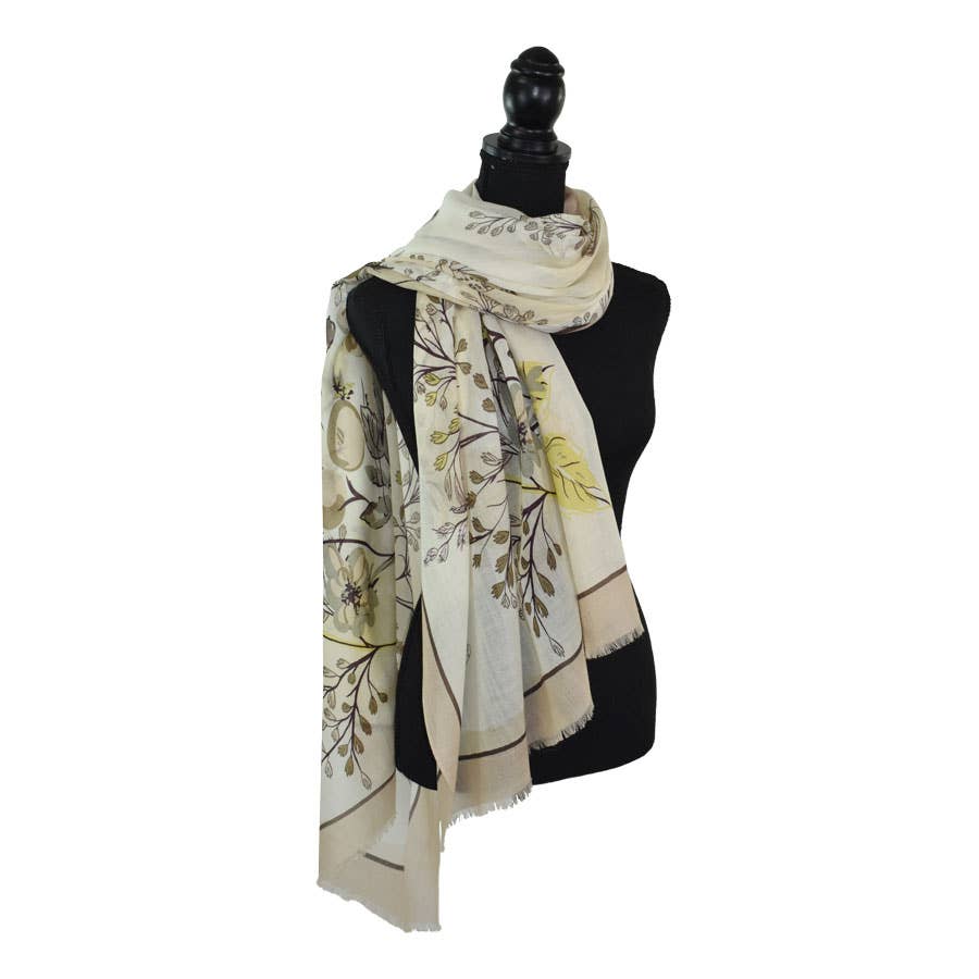 Glasswing Floral Butterfly Scarf