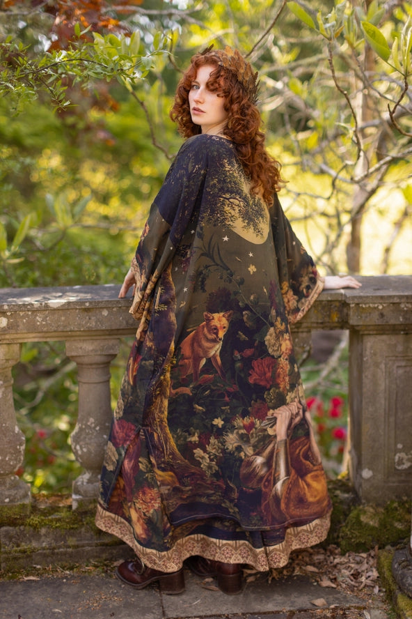 The Messenger Opera Duster Robe w/ Joan of Arc & Florals