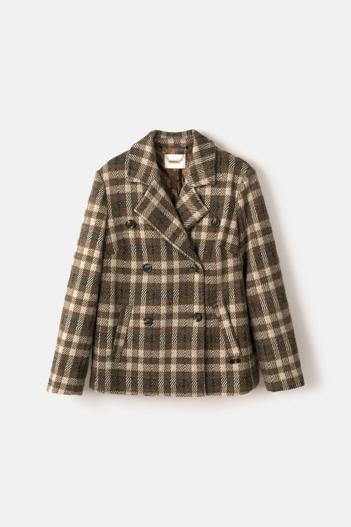 Checked Double-Breasted Jacket