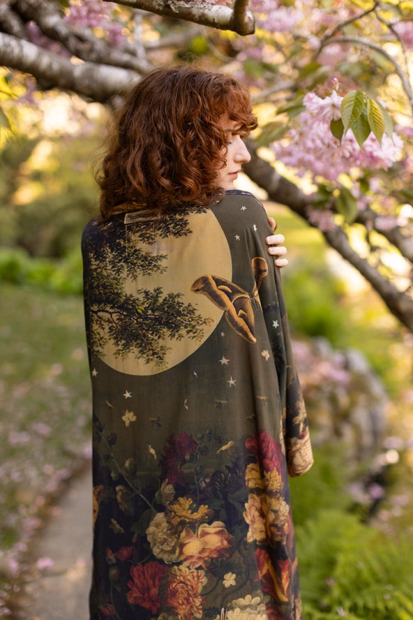 The Messenger Opera Duster Robe w/ Joan of Arc & Florals