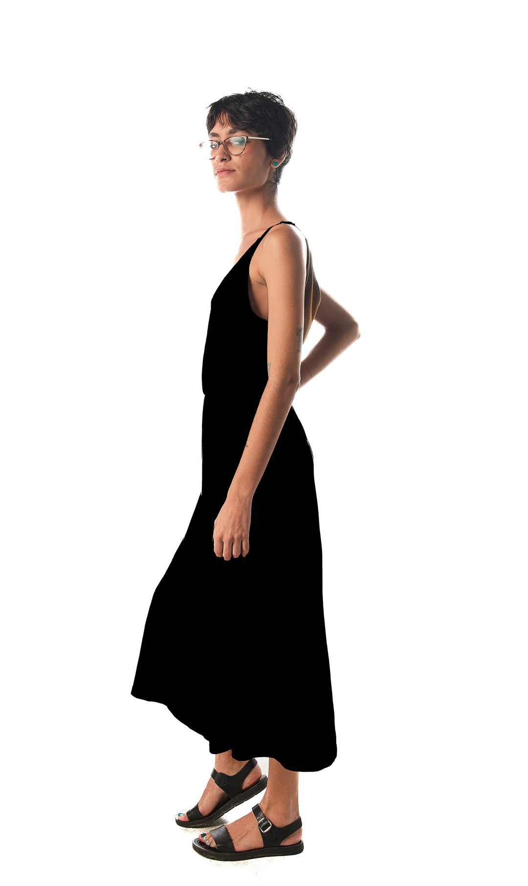 black strappy beach dress Atogsazn Summer Maxi Dress for Women Casual Boho Sleeveless Spaghetti Strap Smocked Tiered Long Beach Sun Dresses Black M, Women's, Size: Medium