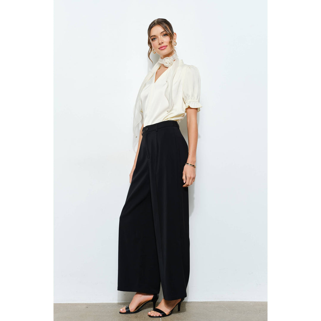 High Waist Tailored Wide-Leg Trousers